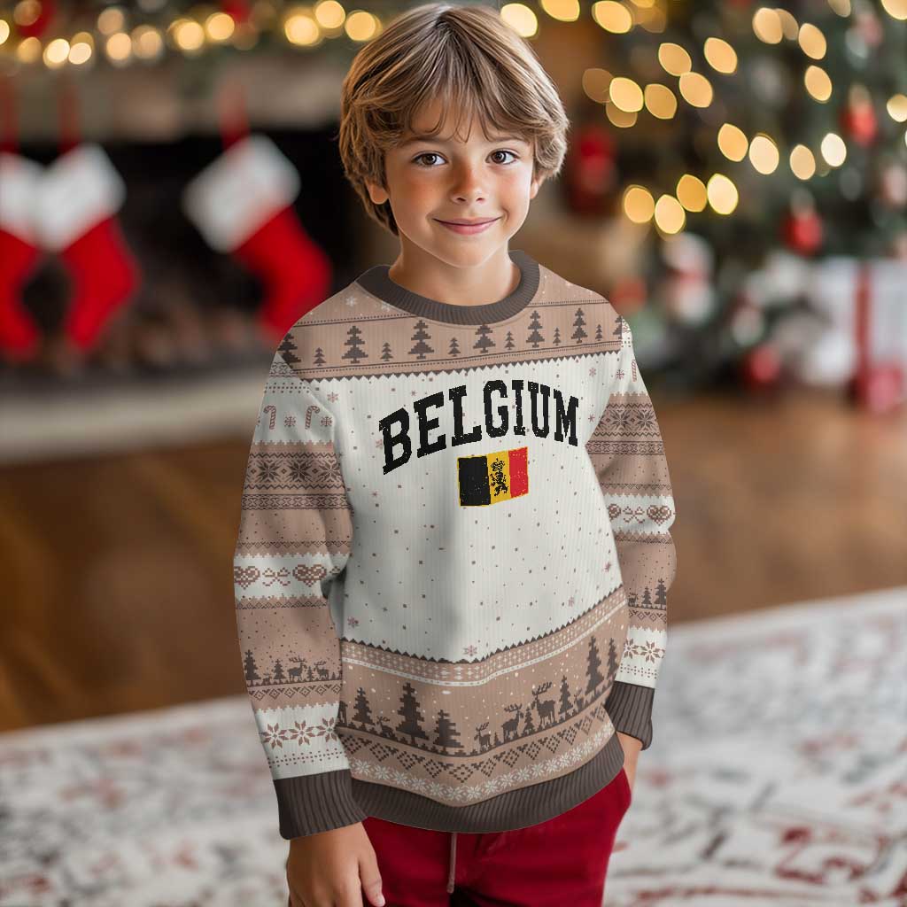 Vintage Belgium Ugly Christmas Sweater Lion Royal Flag Graphic Belgian Soccer Football Pride Gift for Fans