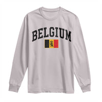 Vintage Belgium Long Sleeve Shirt Lion Royal Flag Graphic Belgian Soccer Football Pride Gift for Fans