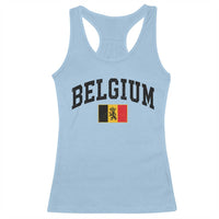 Vintage Belgium Racerback Tank Top Lion Royal Flag Graphic Belgian Soccer Football Pride Gift for Fans