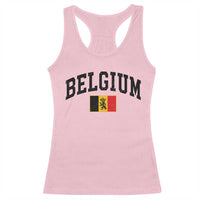 Vintage Belgium Racerback Tank Top Lion Royal Flag Graphic Belgian Soccer Football Pride Gift for Fans