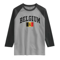 Vintage Belgium Raglan Shirt Lion Royal Flag Graphic Belgian Soccer Football Pride Gift for Fans
