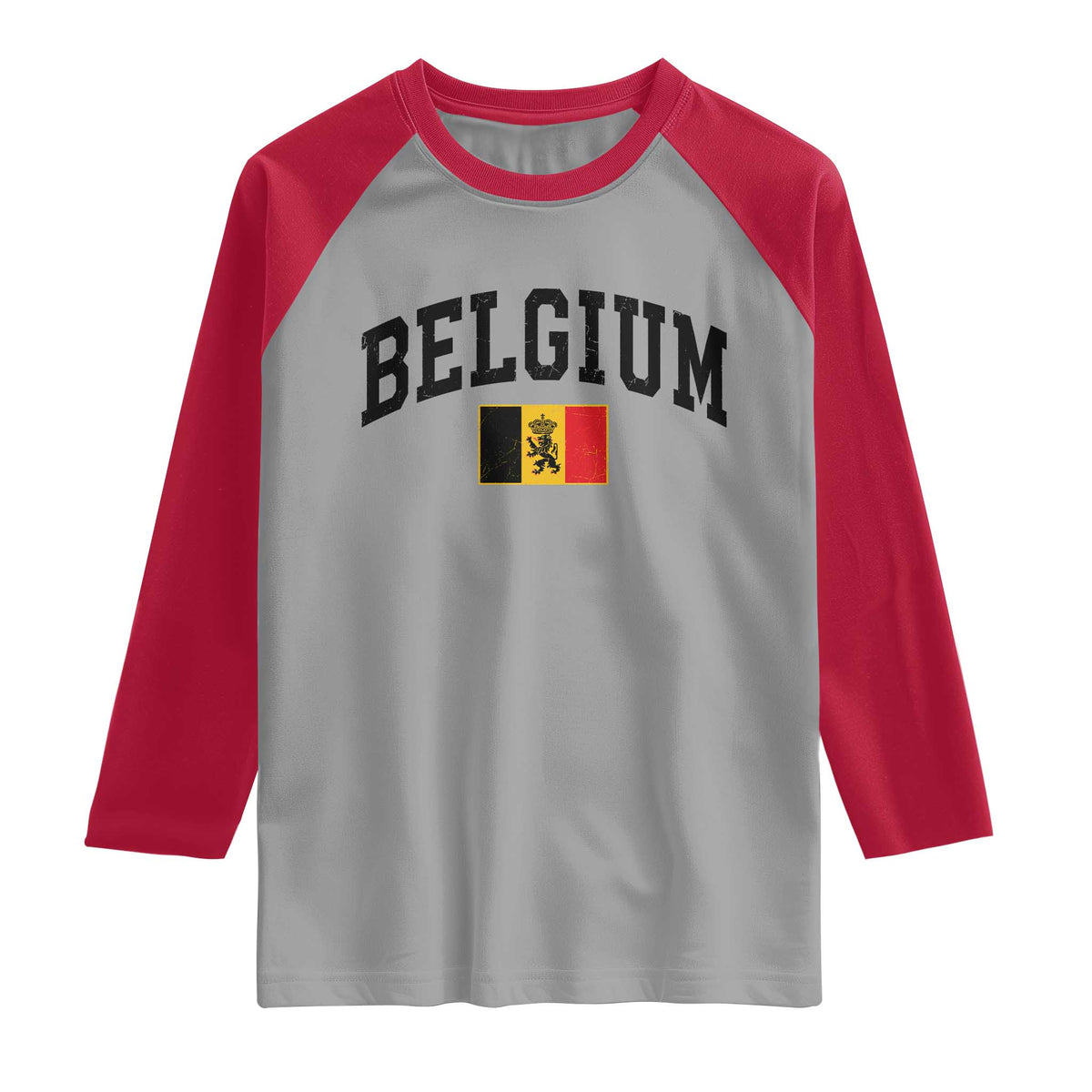 Vintage Belgium Raglan Shirt Lion Royal Flag Graphic Belgian Soccer Football Pride Gift for Fans