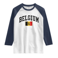 Vintage Belgium Raglan Shirt Lion Royal Flag Graphic Belgian Soccer Football Pride Gift for Fans