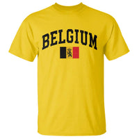 Vintage Belgium T Shirt Lion Royal Flag Graphic Belgian Soccer Football Pride Gift for Fans
