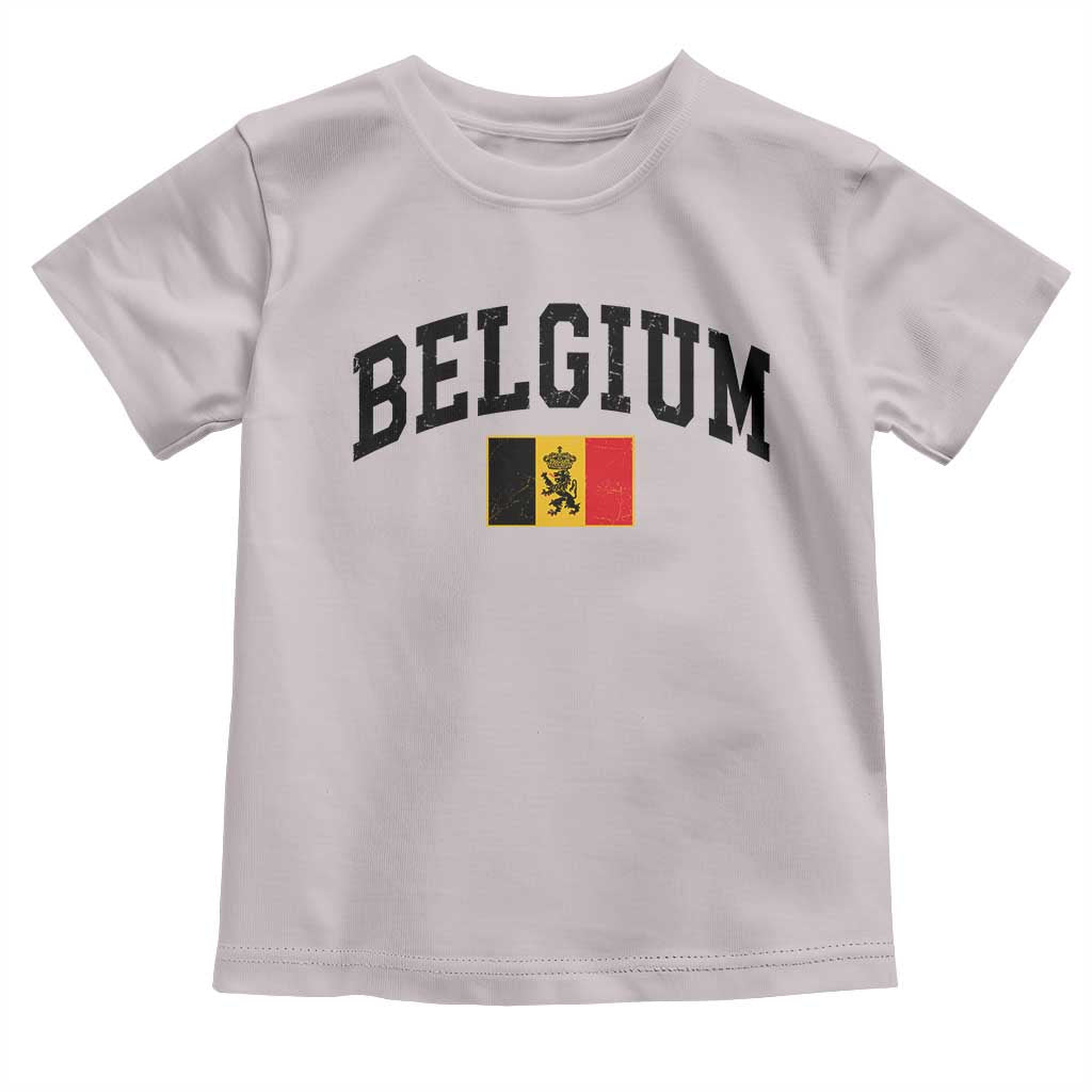 Vintage Belgium Toddler T Shirt Lion Royal Flag Graphic Belgian Soccer Football Pride Gift for Fans