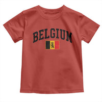 Vintage Belgium Toddler T Shirt Lion Royal Flag Graphic Belgian Soccer Football Pride Gift for Fans