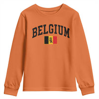Vintage Belgium Youth Sweatshirt Lion Royal Flag Graphic Belgian Soccer Football Pride Gift for Fans