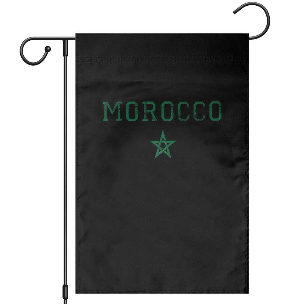 Vintage Morocco Garden Flag Green Star Distressed Patriotic Heritage Pride Gift for Moroccan