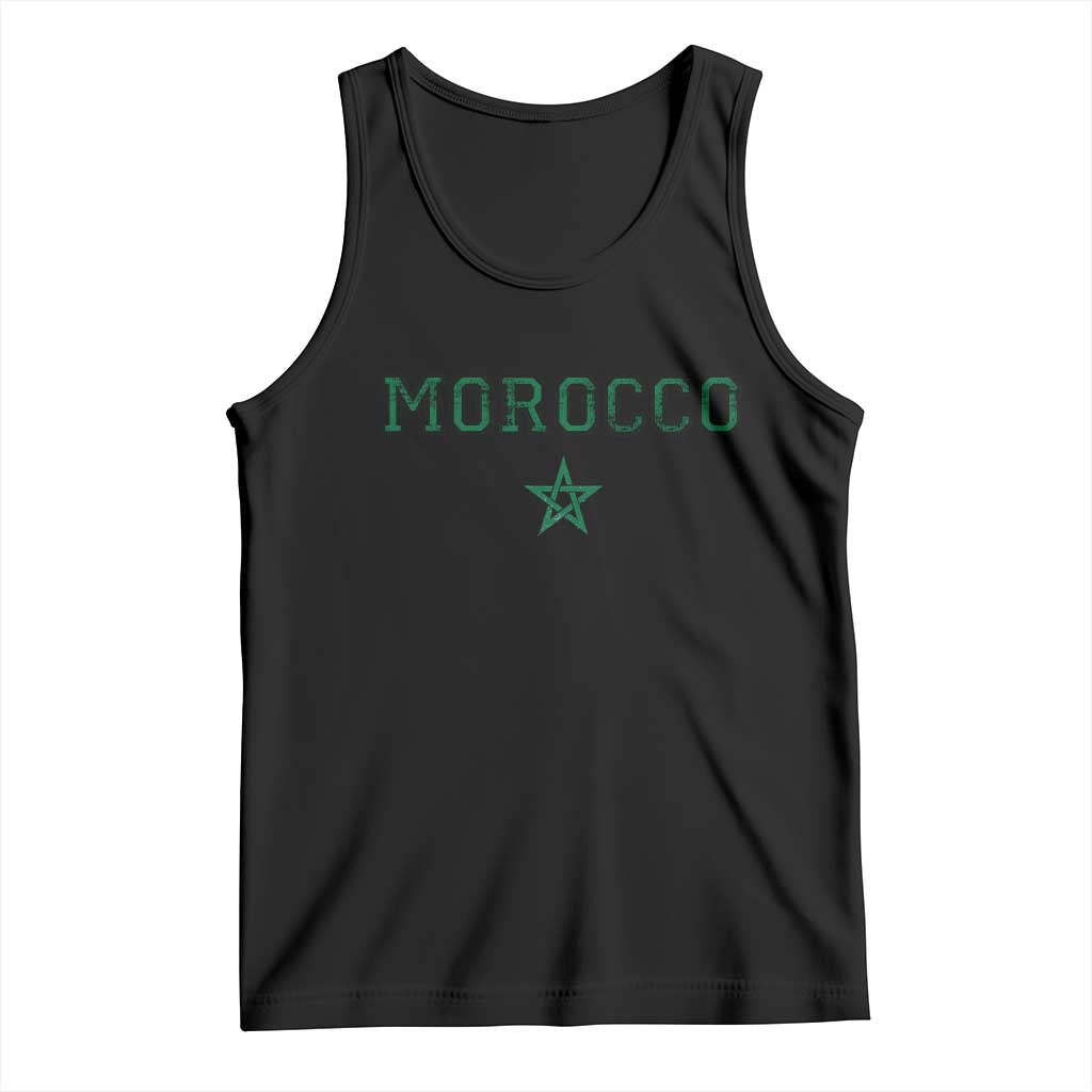 Vintage Morocco Tank Top Green Star Distressed Patriotic Heritage Pride Gift for Moroccan