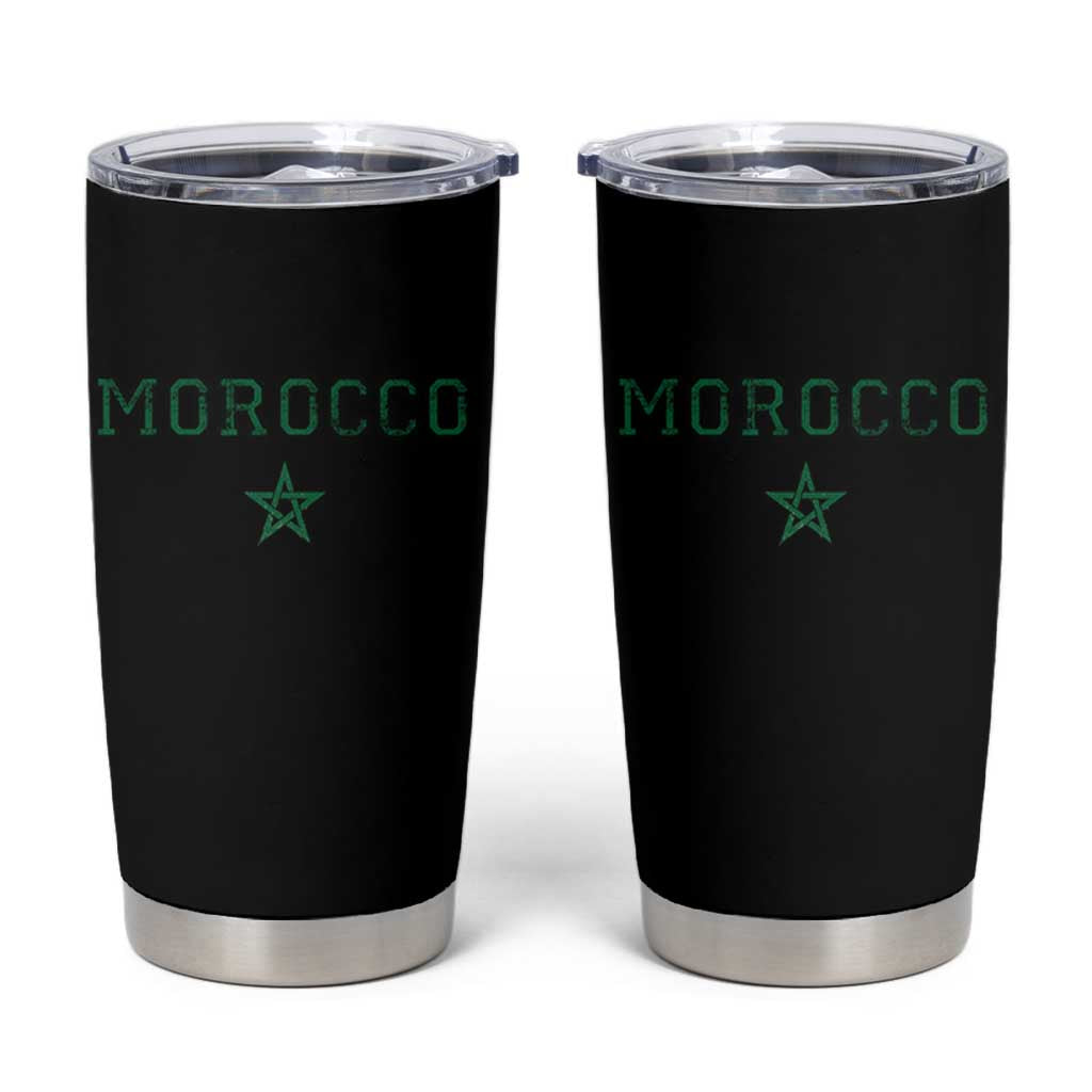 Vintage Morocco Tumbler Cup Green Star Distressed Patriotic Heritage Pride Gift for Moroccan