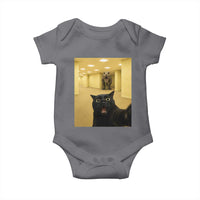 Black Cat Selfie with Dinosaur in The Backrooms Liminal Space Graphic Baby Onesie Liminal Space Urban Legend Meme