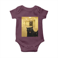 Black Cat Selfie with Dinosaur in The Backrooms Liminal Space Graphic Baby Onesie Liminal Space Urban Legend Meme