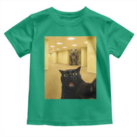 Black Cat Selfie with Dinosaur in The Backrooms Liminal Space Graphic Toddler T Shirt Liminal Space Urban Legend Meme