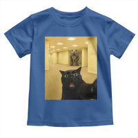 Black Cat Selfie with Dinosaur in The Backrooms Liminal Space Graphic Toddler T Shirt Liminal Space Urban Legend Meme