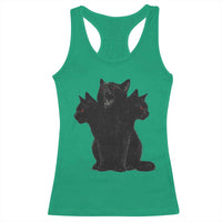 Purrberus 3 Headed Black Cat Gothic Mythology Graphic Racerback Tank Top Vintage Grunge Alt 90s Halloween Goth Horror