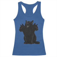 Purrberus 3 Headed Black Cat Gothic Mythology Graphic Racerback Tank Top Vintage Grunge Alt 90s Halloween Goth Horror