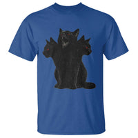 Purrberus 3 Headed Black Cat Gothic Mythology Graphic T Shirt Vintage Grunge Alt 90s Halloween Goth Horror