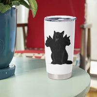 Purrberus 3 Headed Black Cat Gothic Mythology Graphic Tumbler Cup Vintage Grunge Alt 90s Halloween Goth Horror