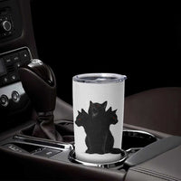 Purrberus 3 Headed Black Cat Gothic Mythology Graphic Tumbler Cup Vintage Grunge Alt 90s Halloween Goth Horror