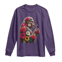 Floral Bigfoot Blowing Wishes Dandelion Long Sleeve Shirt Vintage Sasquatch Art Botanical Wildlife Graphic