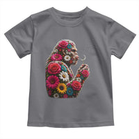 Floral Bigfoot Blowing Wishes Dandelion Toddler T Shirt Vintage Sasquatch Art Botanical Wildlife Graphic