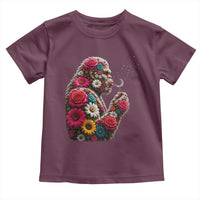 Floral Bigfoot Blowing Wishes Dandelion Toddler T Shirt Vintage Sasquatch Art Botanical Wildlife Graphic