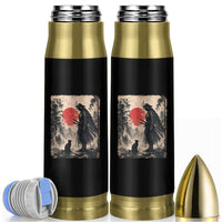 Vintage Japanese Samurai Warrior and Black Cat Bullet Tumbler