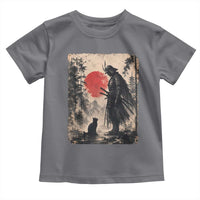Vintage Japanese Samurai Warrior and Black Cat Toddler T Shirt