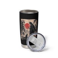 Vintage Japanese Samurai Warrior and Black Cat Tumbler Cup