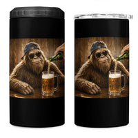 Funny Bigfoot Drinking Beer 4 in 1 Can Cooler Tumbler Vintage Cool Sunglasses Sasquatch Pub Graphic