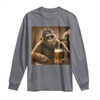 Funny Bigfoot Drinking Beer Long Sleeve Shirt Vintage Cool Sunglasses Sasquatch Pub Graphic