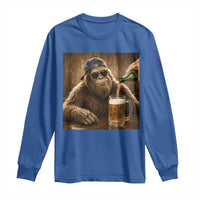 Funny Bigfoot Drinking Beer Long Sleeve Shirt Vintage Cool Sunglasses Sasquatch Pub Graphic