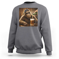 Funny Bigfoot Drinking Beer Sweatshirt Vintage Cool Sunglasses Sasquatch Pub Graphic