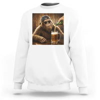 Funny Bigfoot Drinking Beer Sweatshirt Vintage Cool Sunglasses Sasquatch Pub Graphic