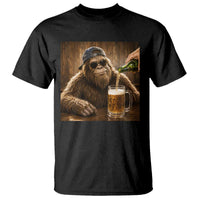 Funny Bigfoot Drinking Beer T Shirt Vintage Cool Sunglasses Sasquatch Pub Graphic