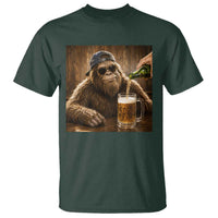 Funny Bigfoot Drinking Beer T Shirt Vintage Cool Sunglasses Sasquatch Pub Graphic