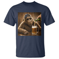 Funny Bigfoot Drinking Beer T Shirt Vintage Cool Sunglasses Sasquatch Pub Graphic