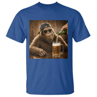 Funny Bigfoot Drinking Beer T Shirt Vintage Cool Sunglasses Sasquatch Pub Graphic