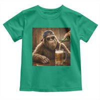 Funny Bigfoot Drinking Beer Toddler T Shirt Vintage Cool Sunglasses Sasquatch Pub Graphic