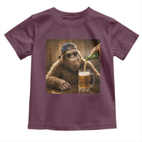 Funny Bigfoot Drinking Beer Toddler T Shirt Vintage Cool Sunglasses Sasquatch Pub Graphic