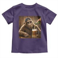 Funny Bigfoot Drinking Beer Toddler T Shirt Vintage Cool Sunglasses Sasquatch Pub Graphic