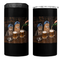 Funny Smoking Cats Drinking Beer at the Bar 4 in 1 Can Cooler Tumbler Funny Bad Boys Cigarette Kitty Gen Z Meme