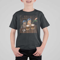 Funny Smoking Cats Drinking Beer at the Bar T Shirt For Kid Funny Bad Boys Cigarette Kitty Gen Z Meme