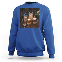 Funny Smoking Cats Drinking Beer at the Bar Sweatshirt Funny Bad Boys Cigarette Kitty Gen Z Meme