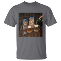 Funny Smoking Cats Drinking Beer at the Bar T Shirt Funny Bad Boys Cigarette Kitty Gen Z Meme