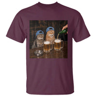 Funny Smoking Cats Drinking Beer at the Bar T Shirt Funny Bad Boys Cigarette Kitty Gen Z Meme