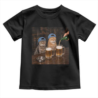 Funny Smoking Cats Drinking Beer at the Bar Toddler T Shirt Funny Bad Boys Cigarette Kitty Gen Z Meme