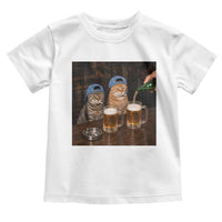 Funny Smoking Cats Drinking Beer at the Bar Toddler T Shirt Funny Bad Boys Cigarette Kitty Gen Z Meme