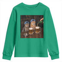 Funny Smoking Cats Drinking Beer at the Bar Youth Sweatshirt Funny Bad Boys Cigarette Kitty Gen Z Meme
