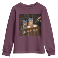 Funny Smoking Cats Drinking Beer at the Bar Youth Sweatshirt Funny Bad Boys Cigarette Kitty Gen Z Meme